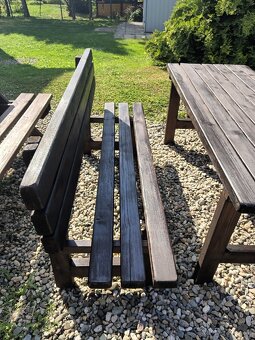 Stůl a lavice masiv 4 cm smrk - 2