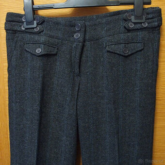 Dámské tm.šedé teplé společenské kalhoty H&M v. 38 - 2