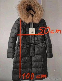 Nový dámský kabát s pravou kožešinou,  bunda vel M - 2