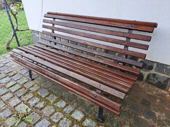 Zahradní lavice dřevo kov - 2