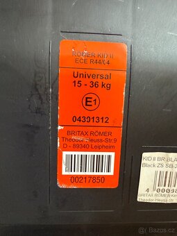 Autosedačka 15-36kg, BRITAX RÖMER - KID II - 2