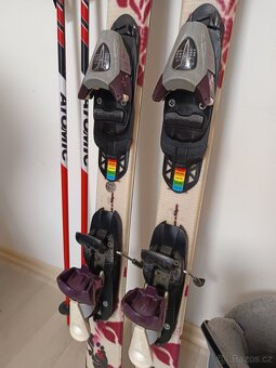 Lyžařský set, Salomon 120 cm, lyžáky Tecno Pro, hůlky Atomic - 2