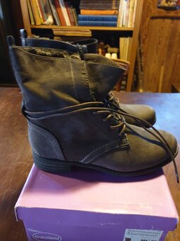 DÁMSKÉ KOTNÍKOVÉ BOTY S KOŽÍŠKEM vel.39 - 2