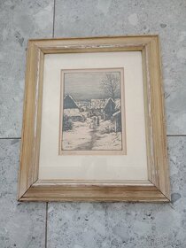 Obraz dřevoryt orig. Tondl,  LETNÍ SLEVA 10% - 2