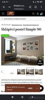 Sklápěcí postel single - 2