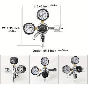 Redukční ventil na CO2/biogon apod. Nový  - 2
