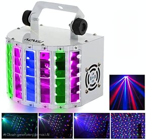 Lixada 24W RGBW DJ Párty světlo Projector, 6 kanálů, DMX 512 - 2