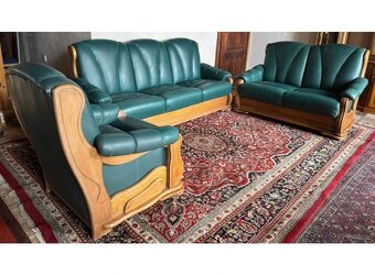 Dubová rustikální kožená souprava 3+2+1,3332 - 2