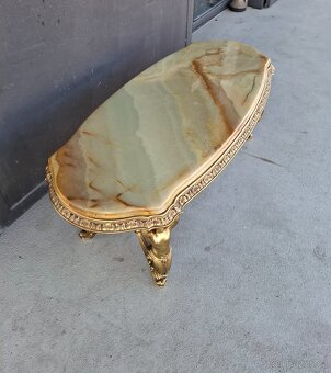 Bronzový figurální stůl s mramorem - 2