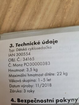 Dětská sedačka na kolo - 2