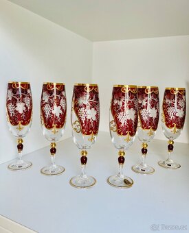 Novoborské sklo - skleničky na sekt - 2