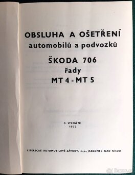 ŠKODA 706 - Návod k obsluze vozů řady MT 4 a MT 5 - 2