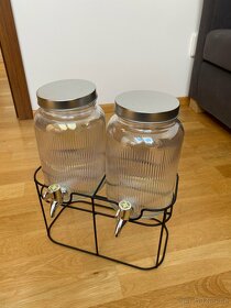 Dávkovače nápojů 2 ks se stojanem (skleněné) - 2