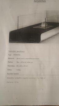 Kamna na biolíh Modena 85x30x28 - 2