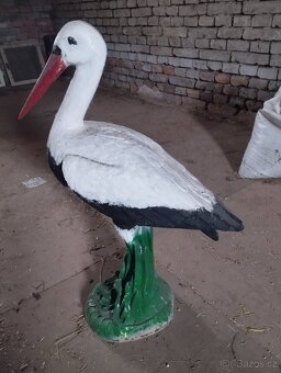 Zahradní dekorace - čáp bílý - 2