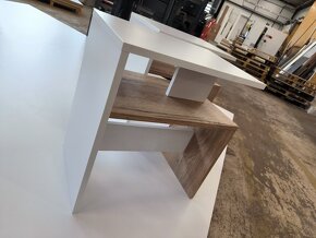 Noční stolek bílá/Dub Halifax - 2