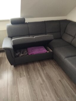 Rozkládací sedací souprava s křeslem a taburetem - 2