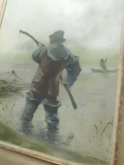 Starý Obraz - Olej - RYBÁŘ - Jan Hlava - 2