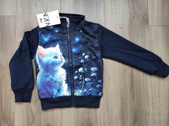 Dívčí slabá mikina koně, kočička, koníci nová - 2
