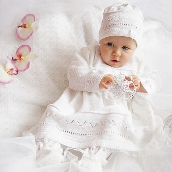 Šaty + čepička bílé nové - 2