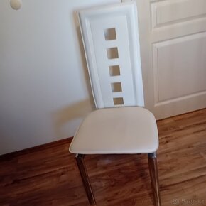 Židle bílá eko kůže - 2