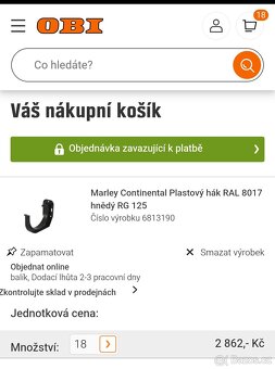 Plastové okapové háky 125 - 2