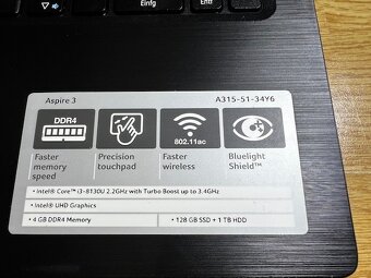 ACER Aspire 3 15 A315-51-34Y6 - 2
