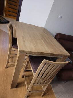 Masivní dřevěný stůl a židle - 2