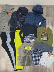 Úpletová mikina + džíny + trika vel. 152/158 - 2