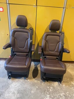 Kapitánské sedačky w447 hnědá kůže - 2