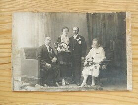 Pěkná 100 let stará svatební fotografie pro sběratele secese - 2