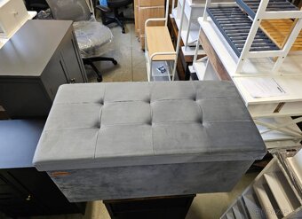 Nový sametový taburet s úložným prostorem - 2
