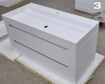 Koupelnový nábytek z akrylového kamene. Skříňka, penál, zrca - 2