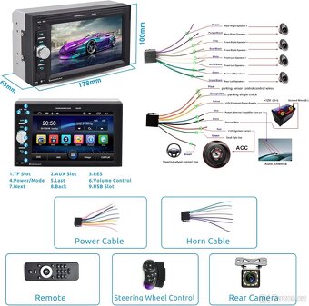 Autorádio 2 DIN s 6,2" dotykovým displejem a Bluetooth - 2