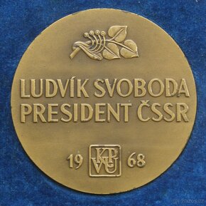 Medaile Ludvík Svoboda; etue; autor Straka 1968 - 2