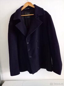 tmavě modrý vlněný kabát Calvin Klein - 2