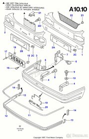 Chromové lišty obou nárazníků na Ford Sierra MK2 - 2