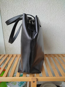 Kožená dámská černá taška Shopper Bag - 2
