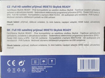 Satelitní přijímač TESLA TE-3000 Irdeto Skylink DVB-S2/S - 2
