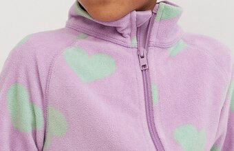 ♥ Srdíčková MIKINA H&M fleecová fialková vel. 134/140 ♥ - 2