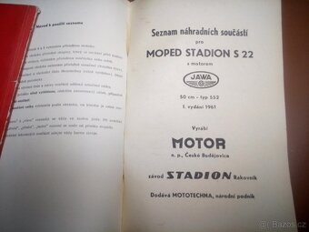 Moped Stadion S22-seznam náhradních součástí 1961 - 2
