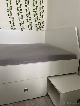 Bílá postel s úložným prostorem 120x200 - 2