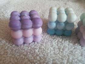 Svíčky nové - ruční výroba - bubliny - 2