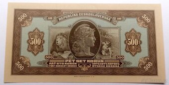 Bankovka 500 Kč emise 1923 hnědý legionář série A, Novotisk - 2