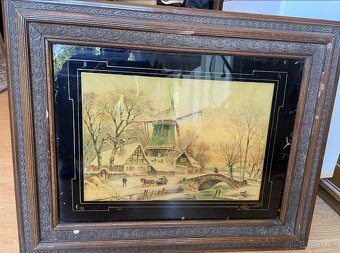 Historické obrazy, zarámované krajinomalby - 2