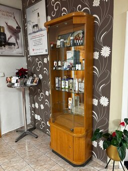 Krásná masivní skřín ,vitrína,knihovna buk - 2