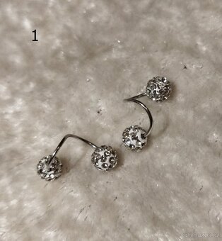 Náušnice ocel/ i s minerály - 2