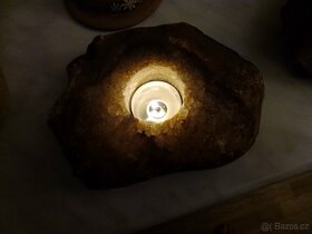 Svícny na čajovou svíčku kámen přírodní achát - 2