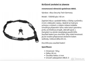 Řetězový zámek Abus 1500/60 Web Black - 2