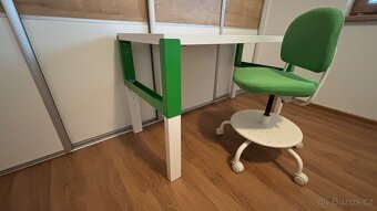 Psací stůl Ikea Pahl 128x58cm a zelená židle Vimund - 2